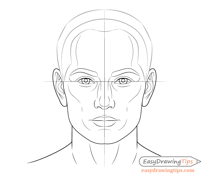 728x620 How To Draw A Male Face Step - Head Outline Drawing