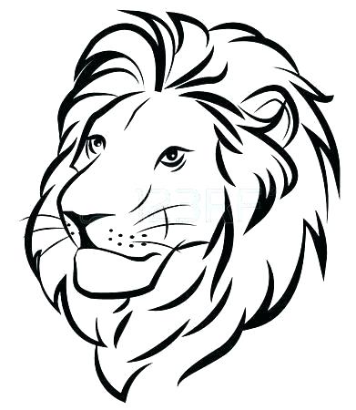 391x450 Lion Drawing Outline Lion Outline Pictures Lion Head Line Drawing - Head Outline Drawing
