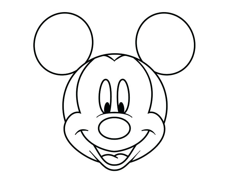 800x625 Mickey Mouse Outline Drawing Easy Pics To Draw How To Draw Mickey - Head Outline Drawing