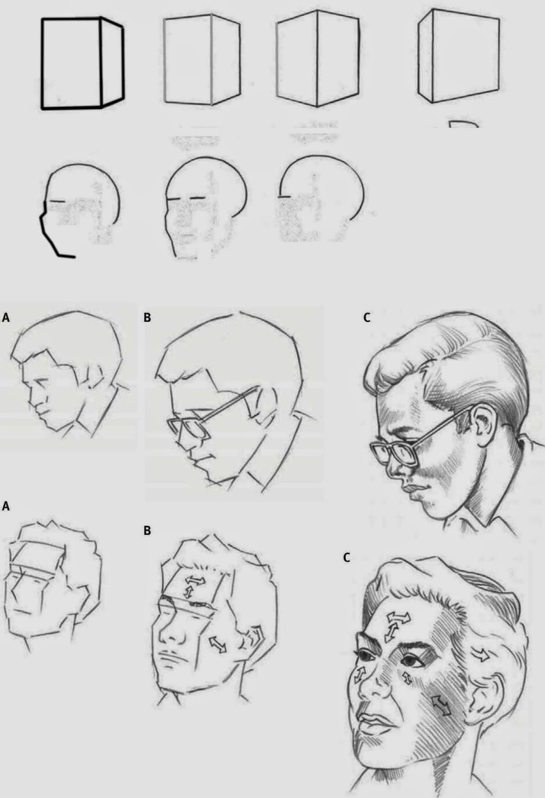 1093x1600 Drawings Head Positions Angles - Head Positions Drawing