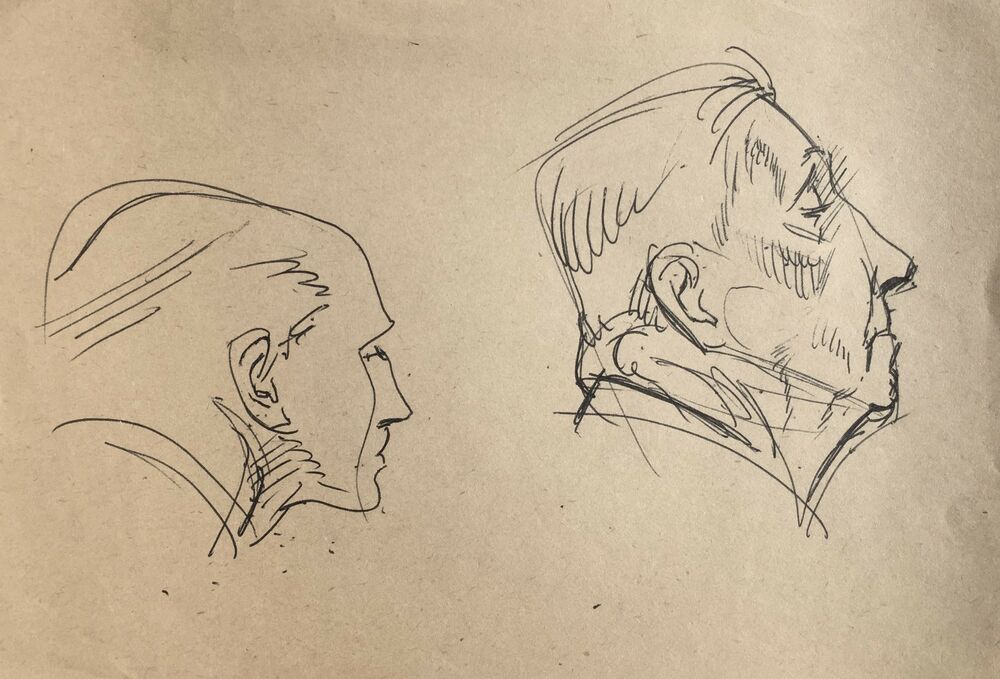 1000x679 Pen Drawing - Head Study Drawing