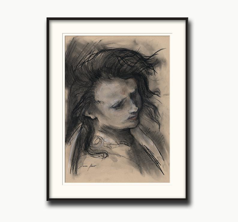 794x742 Charcoal Drawing Woman Art Print Original Head Study Etsy - Head Study Drawing