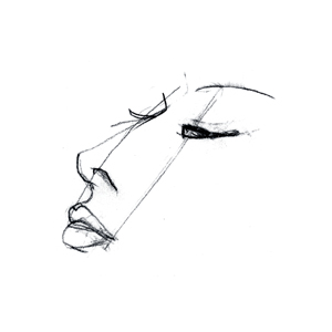 300x300 How To Draw Lips At A Three Quarter View - Head Tilted Back Drawing