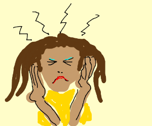 300x250 Girl With Headache Drawing - Headache Drawing