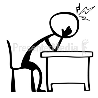 400x400 Line Figure Headache - Headache Drawing