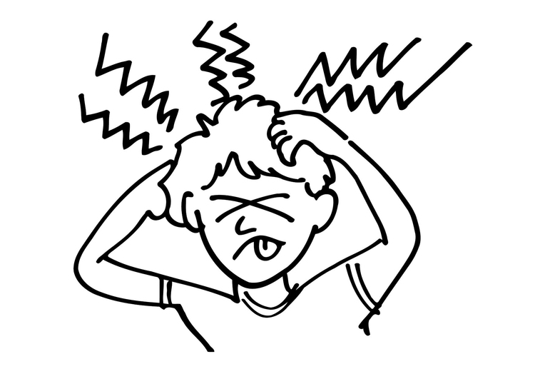 750x531 Coloring - Headache Drawing
