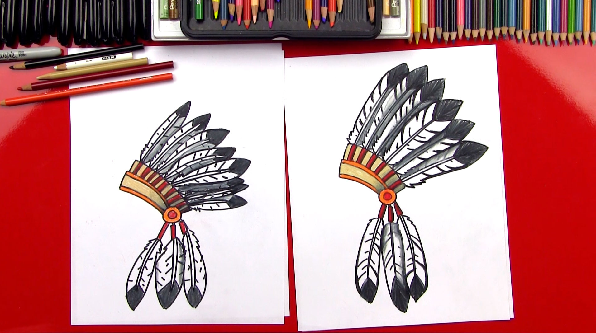1913x1070 how to draw a native american headdress - Headdress Drawing