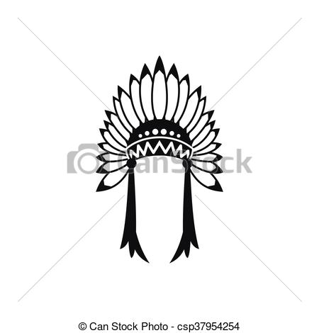 450x470 indian headdress icon, simple style indian headdress icon - Headdress Drawing