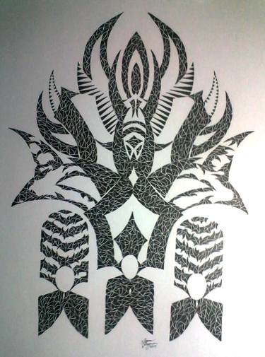 375x505 The Headdress Drawing - Headdress Drawing