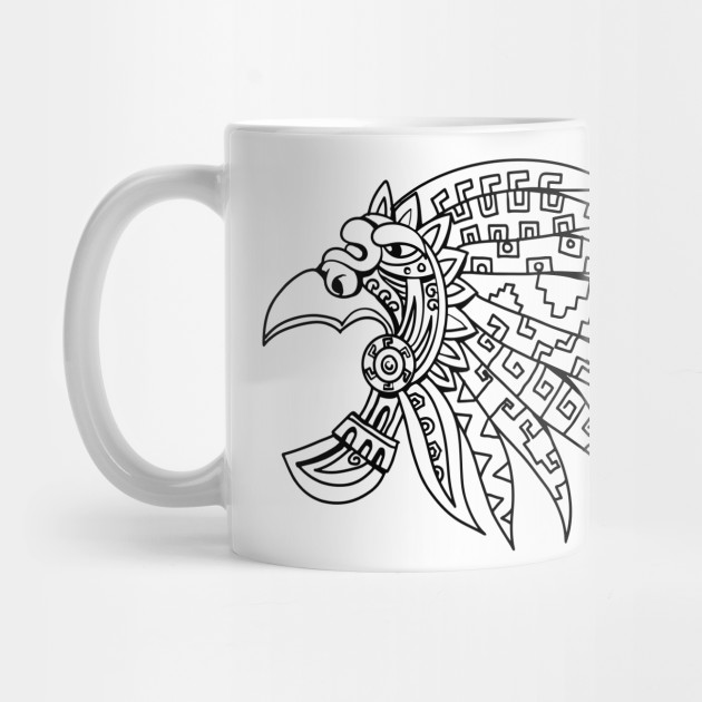 630x630 aztec feathered headdress drawing black and white - Headdress Drawing