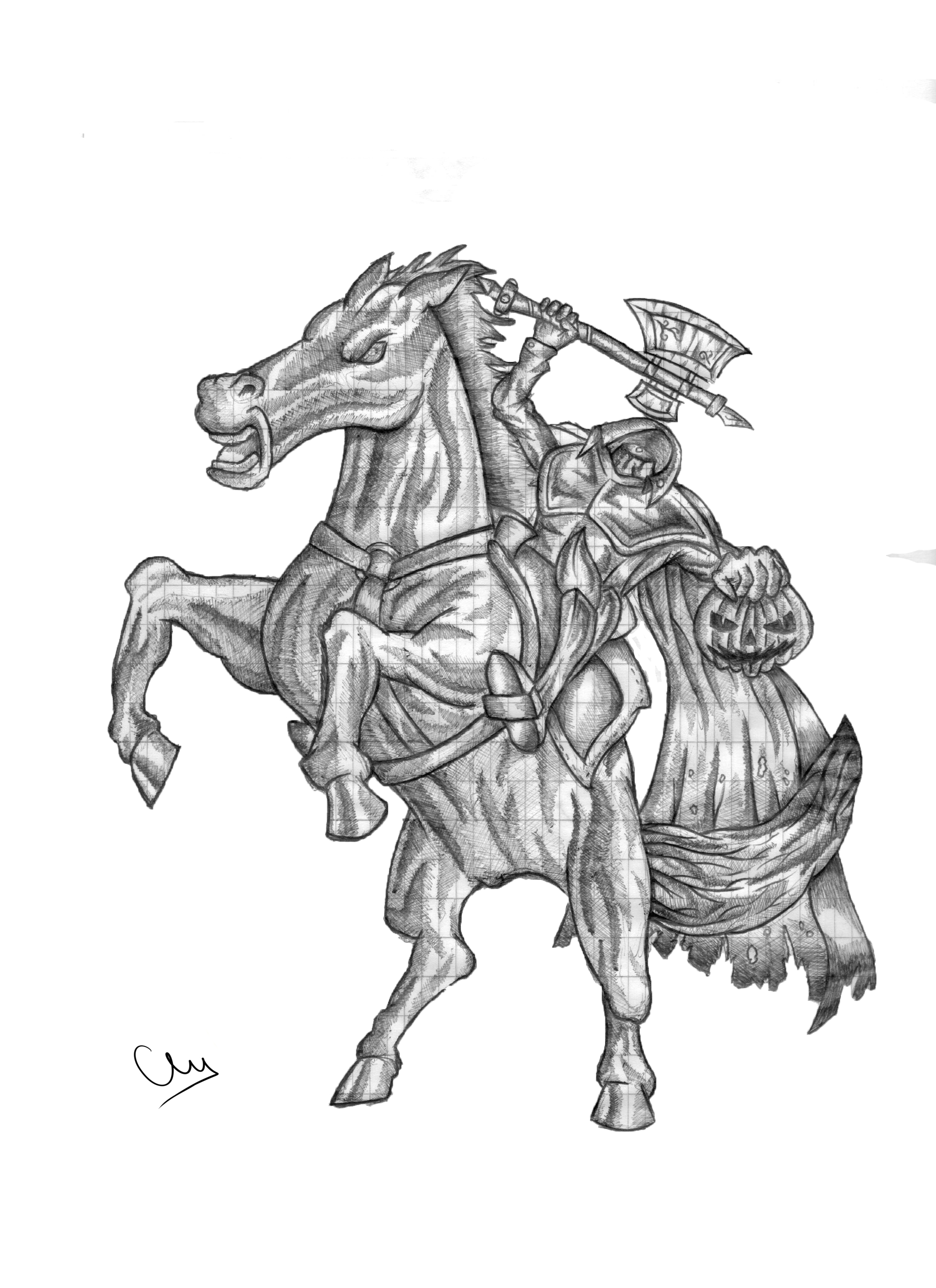 2261x3112 headless horseman - Headless Horseman Drawing