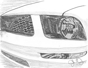 300x233 mustang drawing - Headlight Drawing