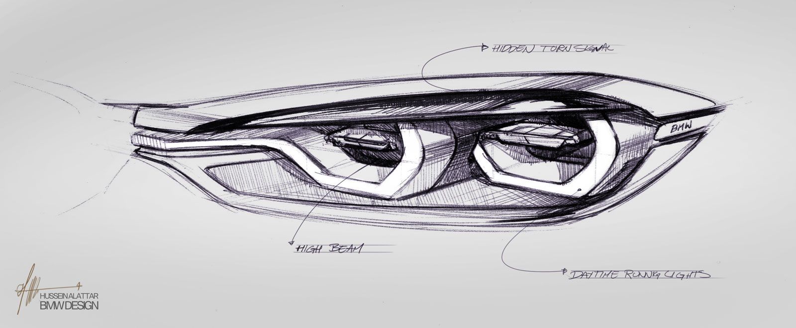 1600x660 bmw concept series coupe - Headlight Drawing