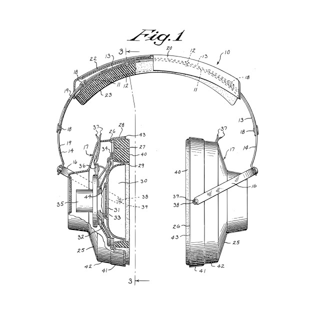 630x630 Vintage Headphones Patent Drawing - Headphones Drawing