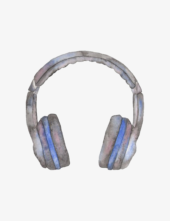 564x729 drawing headphones, headphones clipart, headset, watercolor png - Headphones Drawing Png