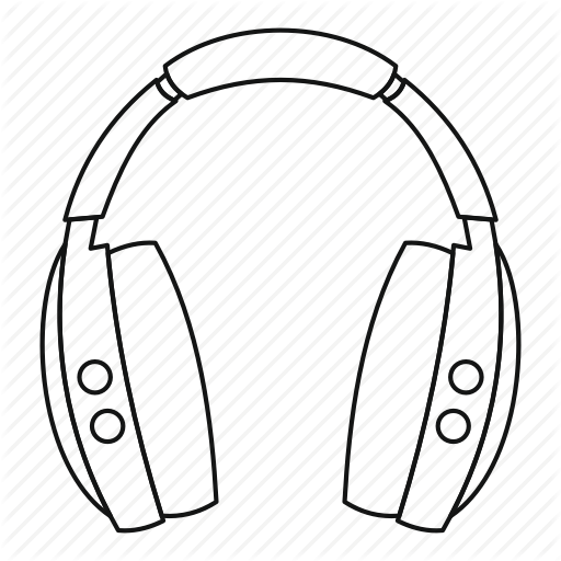 512x512 Drawing Headphones Outline Transparent Png Clipart Free Download - Headphones Drawing Png