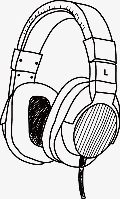 417x689 hand drawn vector headphones, hand vector, headphones vector - Headphones Drawing Png
