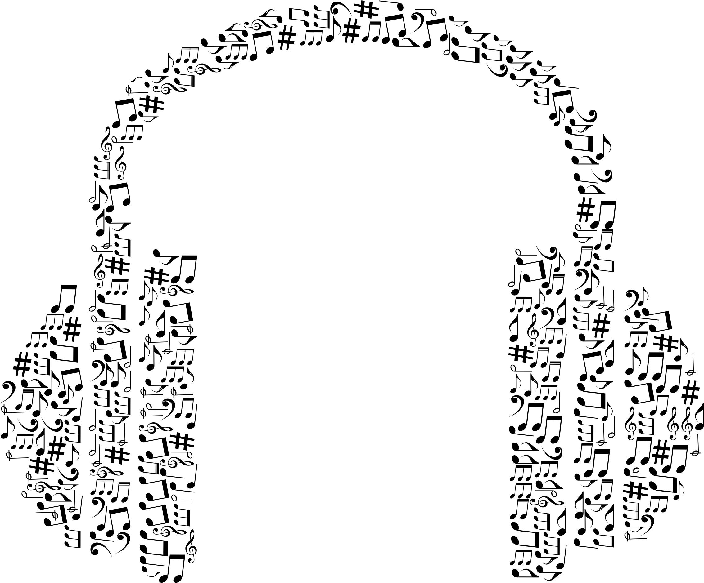 2268x1880 musical notes headphone black icons png - Headphones Drawing Png