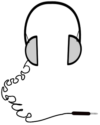 330x413 Headphones Simple - Headphones Drawing Png