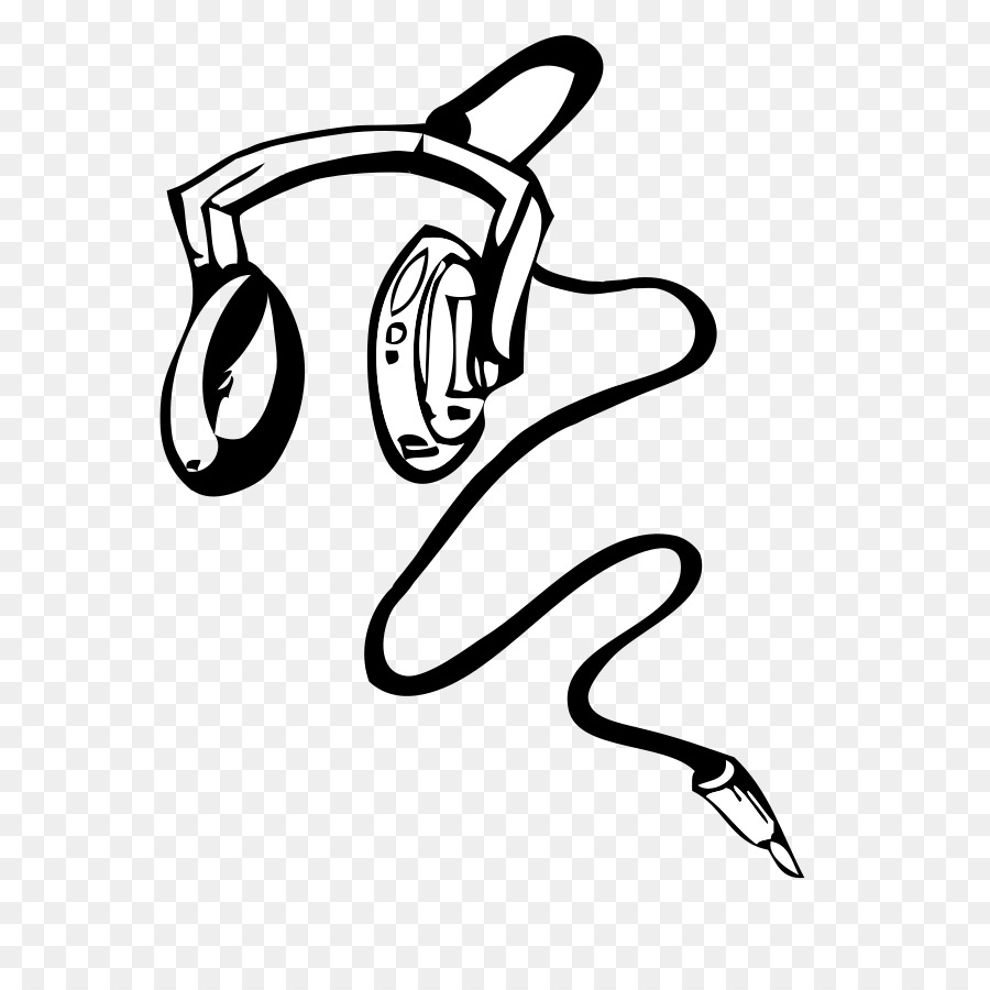 900x900 Drawing, Design, White, Transparent Png Image Clipart Free Download - Headphones Drawing Png