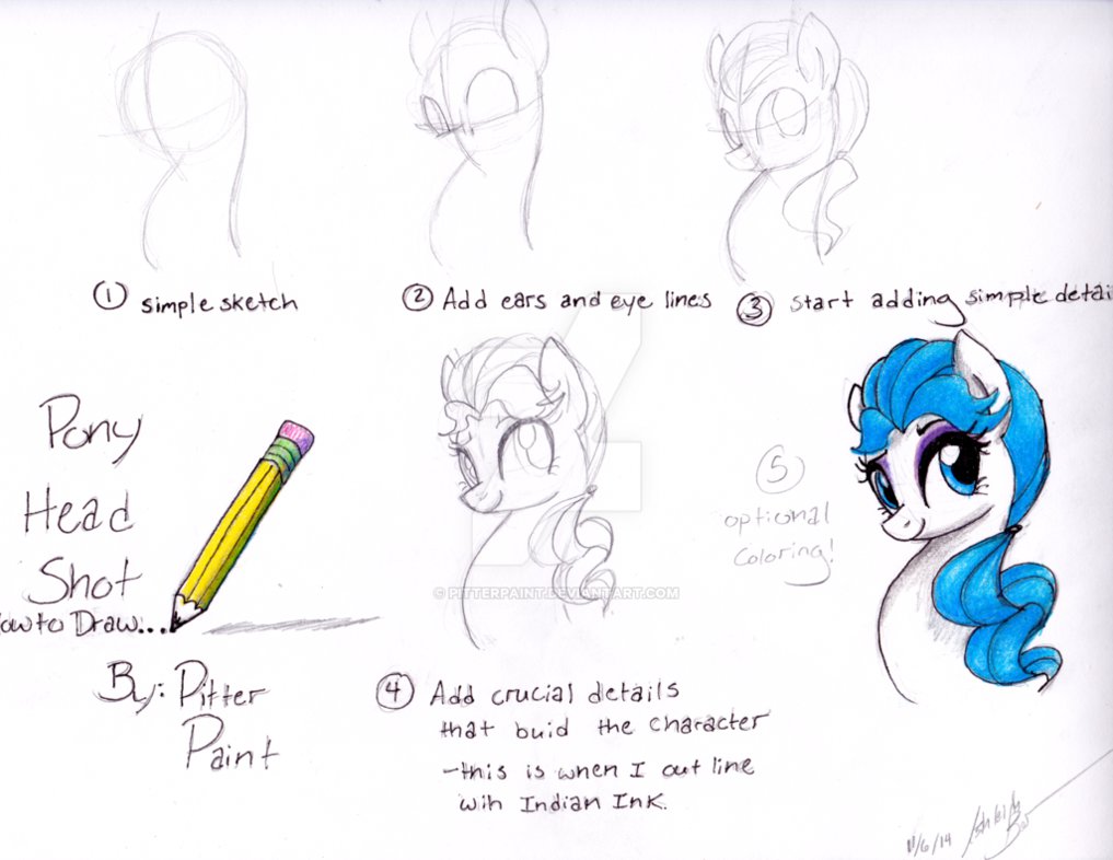 1017x786 How To Draw Pony Headshot - Headshot Drawing