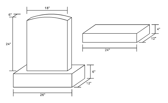 700x431 Pricing Information Quiring Monuments - Headstone Drawing