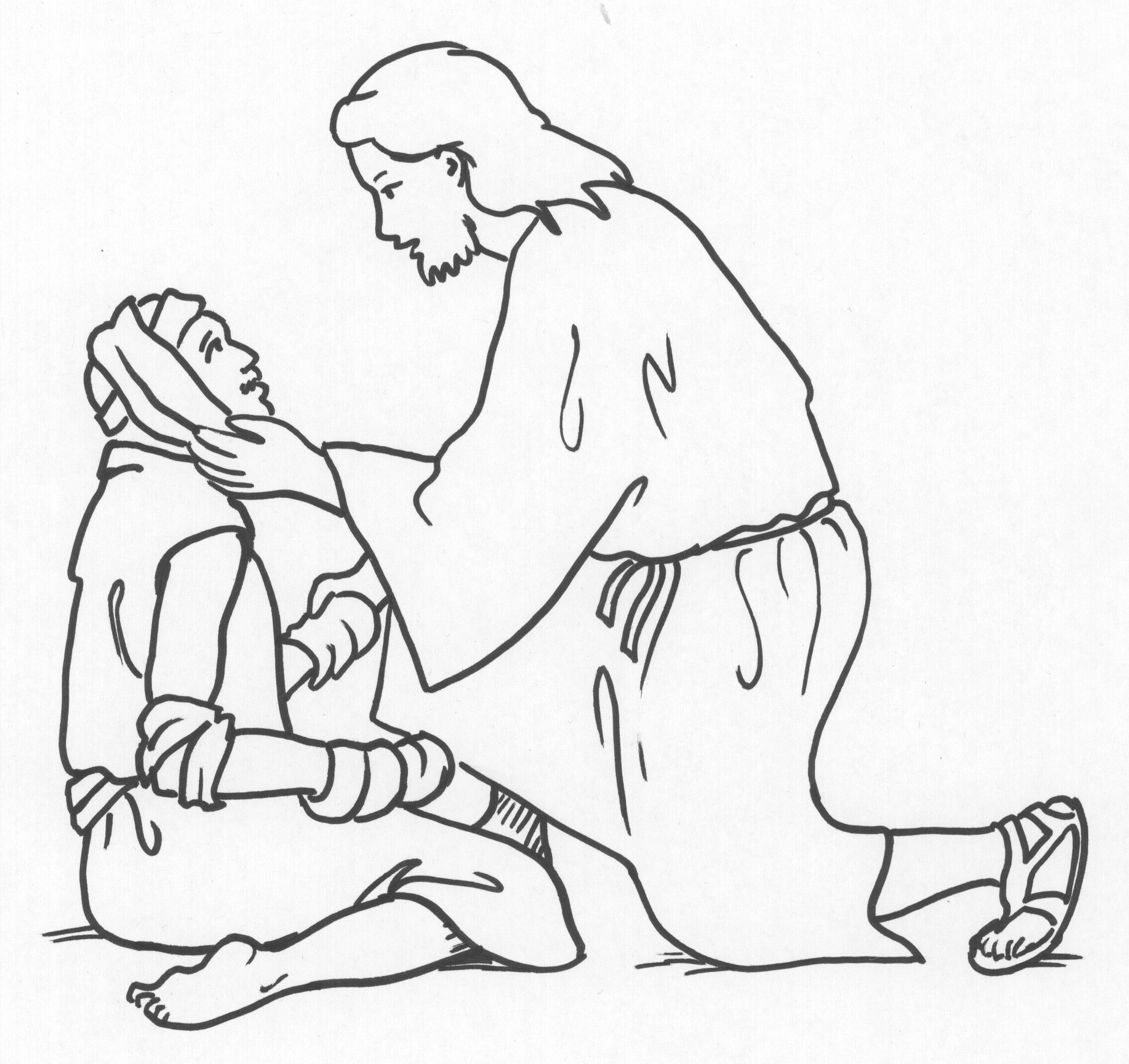 2272x2141 christ healing a leper my line art drawing, from a screenshot - Healing Drawing
