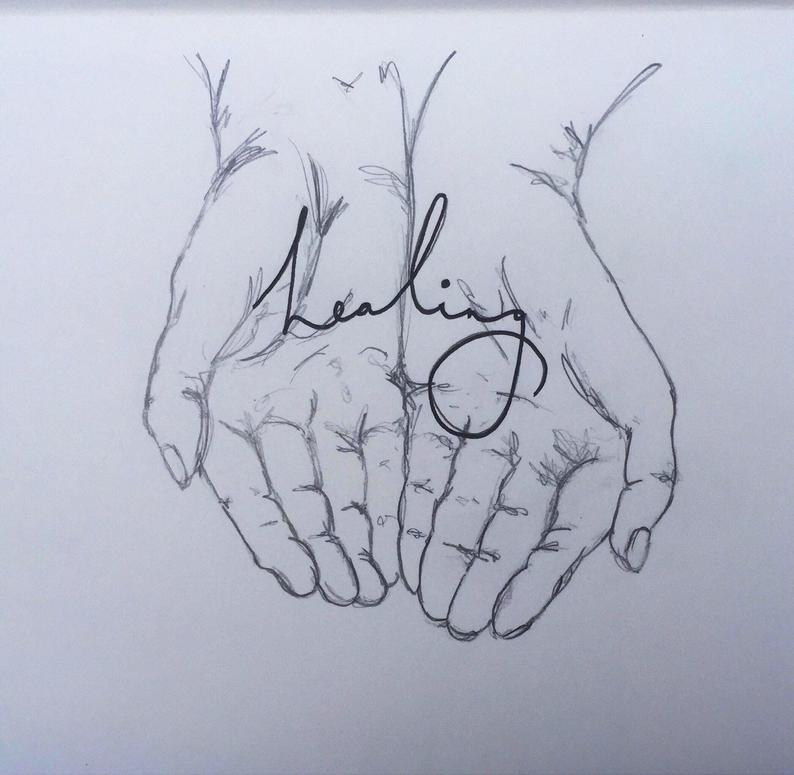 794x775 healing hands art print etsy - Healing Hands Drawing