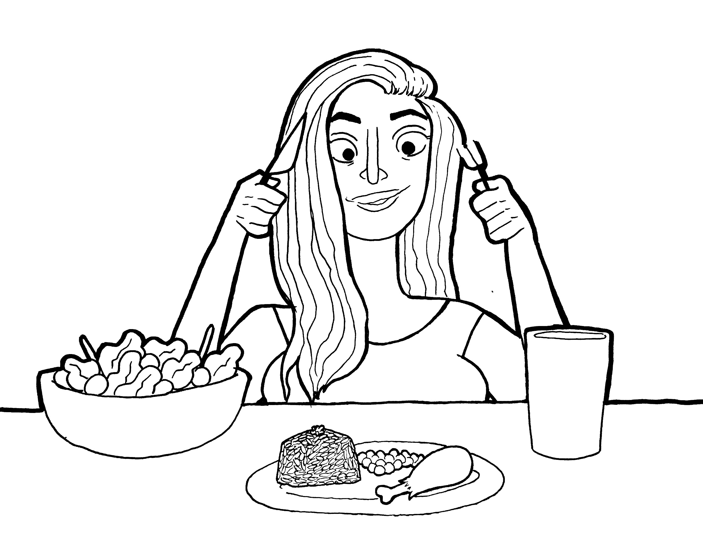 2760x2189 Health Drawing Nutritious Food For Free Download - Health Drawing