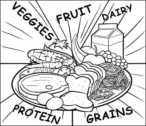 500x431 healthy body coloring pages - Healthy Body Drawing