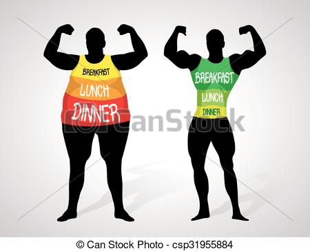 450x365 fat and slim body - Healthy Body Drawing