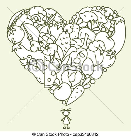 450x470 Gallery People Outline Drawings - Healthy Food Drawing