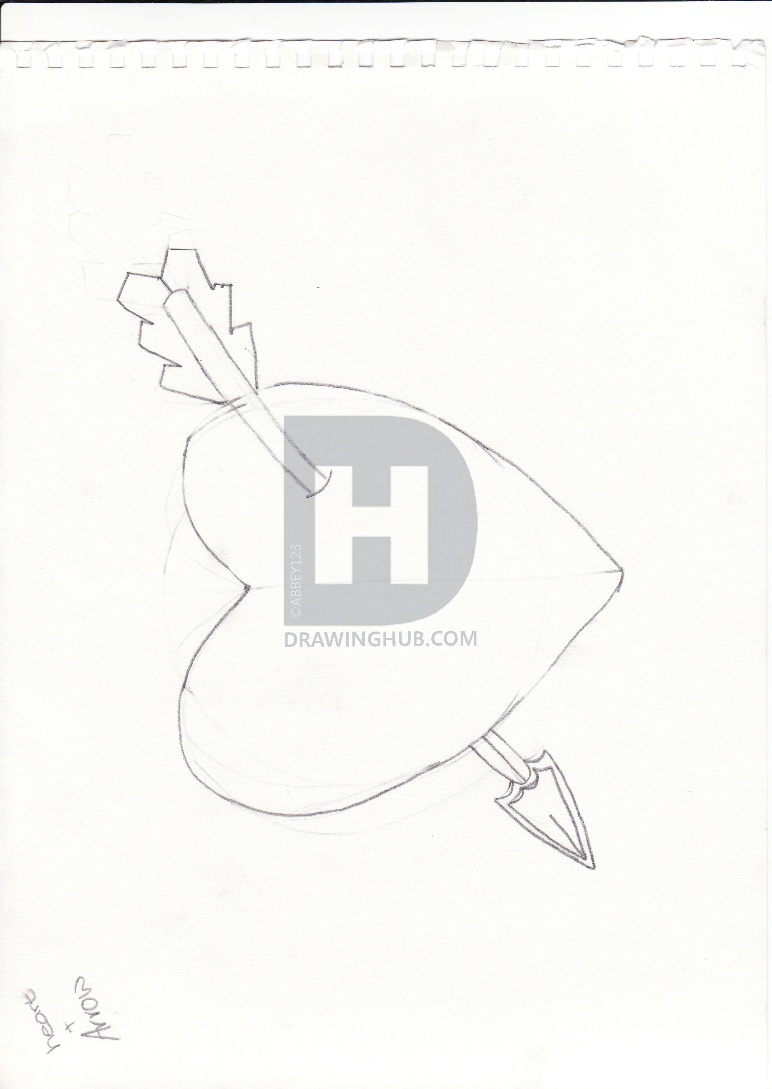 2484x3504 Heart And Arrow Drawing - Heart And Arrow Drawing