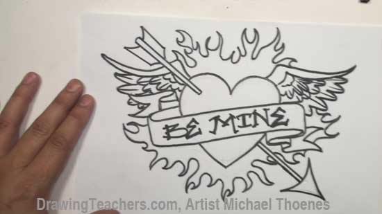 550x309 Heart Drawing - Heart And Arrow Drawing