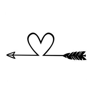 300x300 Heart Arrow Mehndi Silhouette Design, Drawings, Silhouette - Heart And Arrow Drawing