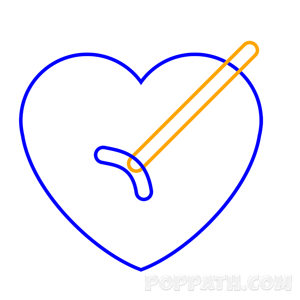 1000x1000 How To Draw A Heart Arrow Emoji Pop Path - Heart And Arrow Drawing