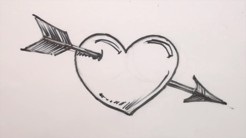 800x450 How To Draw A Heart And Arrow - Heart And Arrow Drawing
