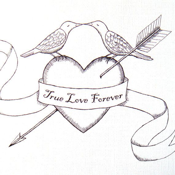 570x570 Arrow Drawing Love Heart For Free Download - Heart And Arrow Drawing