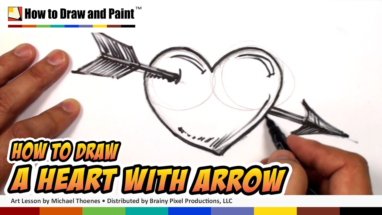 1280x720 How To Draw A Heart With Arrow - Heart And Arrow Drawing