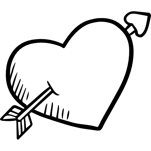 512x512 Drawing Arrow Love Heart Huge Freebie! Download For Powerpoint - Heart And Arrow Drawing