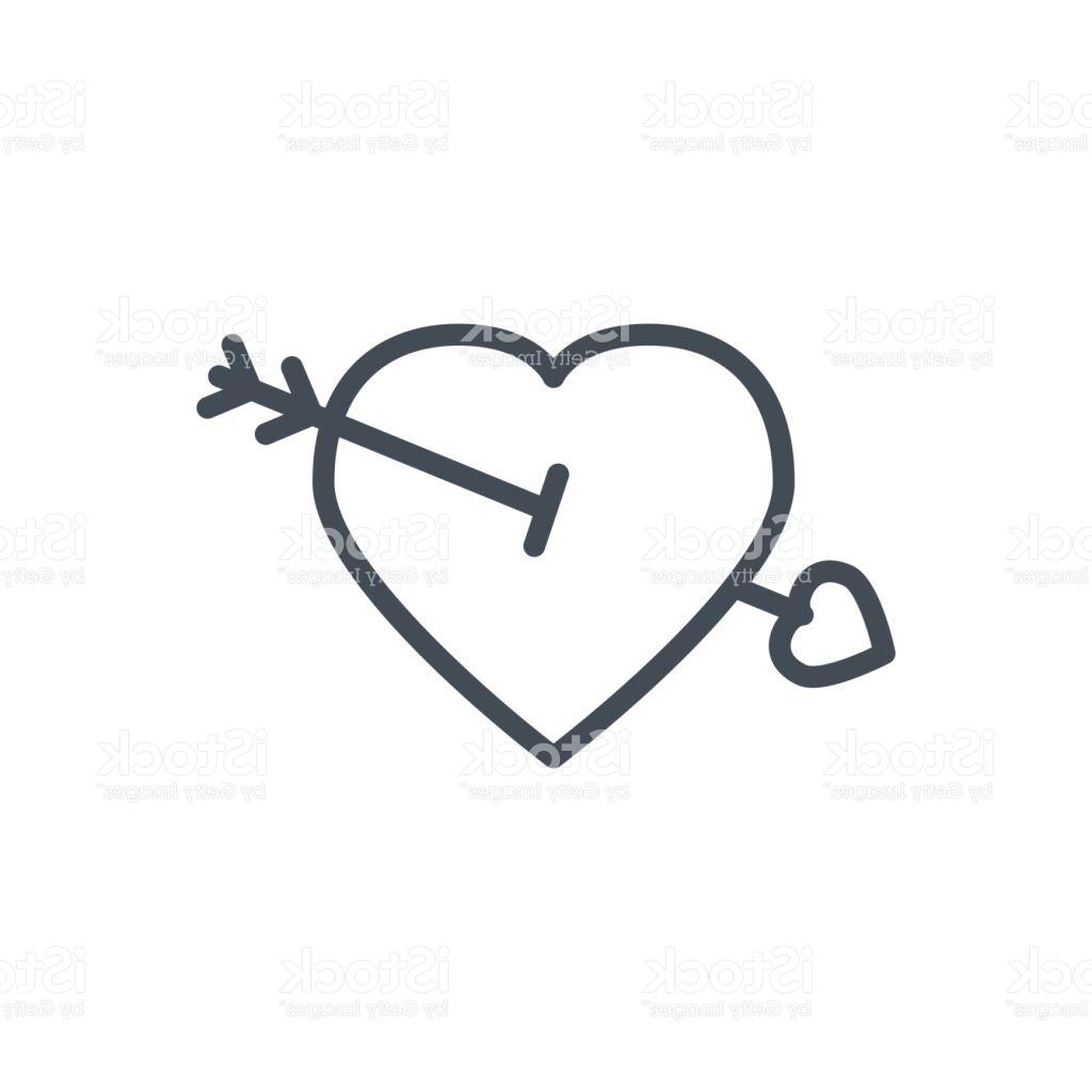 1024x1024 Best Free Valentines Day Holiday Line Icon Heart Cupid Arrow - Heart And Arrow Drawing
