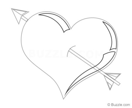 450x370 Drawn Broken Heart Banner Arrow Drawing - Heart And Banner Drawing