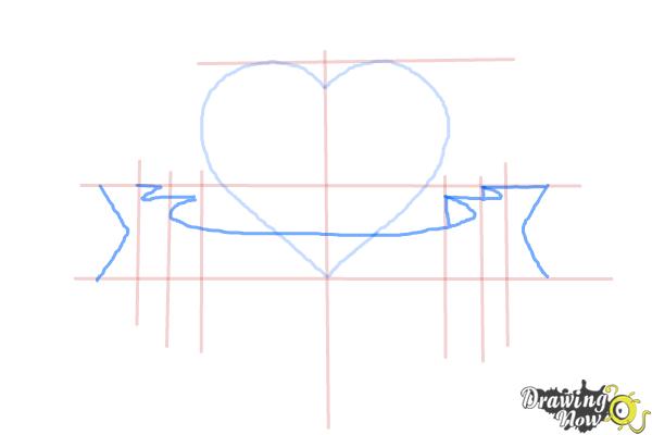600x400 How To Draw A Heart With A Banner - Heart And Banner Drawing