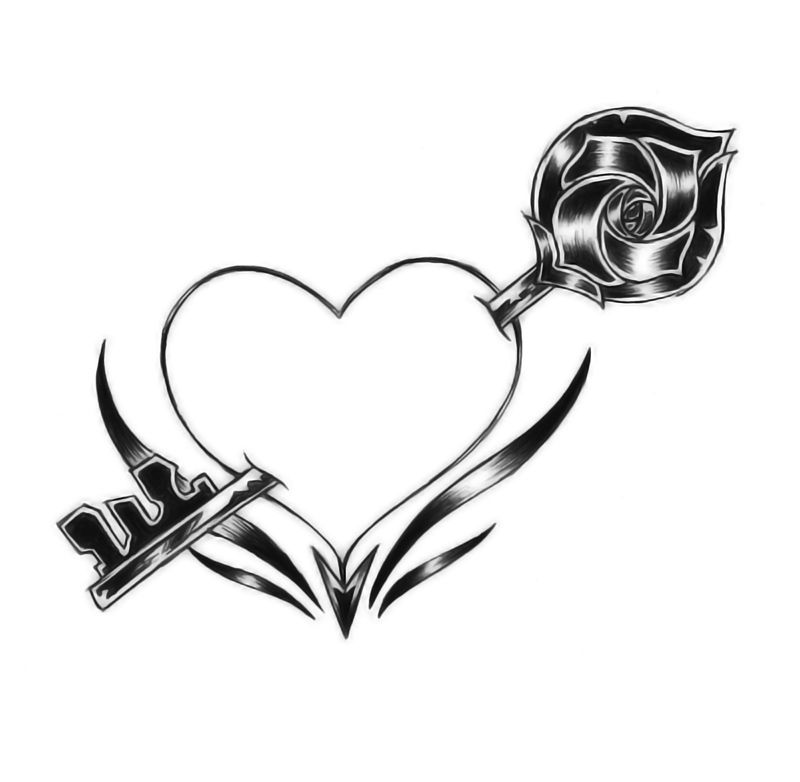 800x782 Heart Locket And Key Drawings To My - Heart And Key Drawings