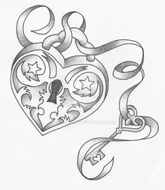 Heart And Key Drawings at PaintingValley.com | Explore collection of ...