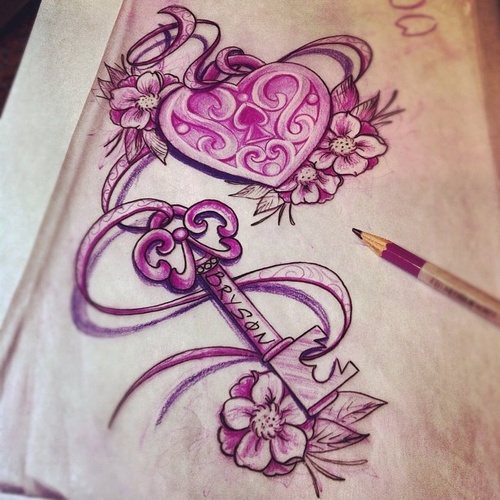 Heart And Key Drawings at PaintingValley.com | Explore collection of ...