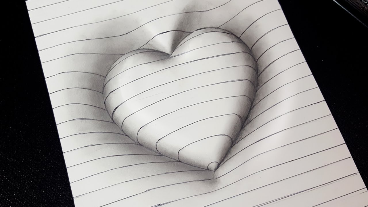 1280x720 Easy Drawing! How To Draw Heart With Lines - Heart Art Drawing