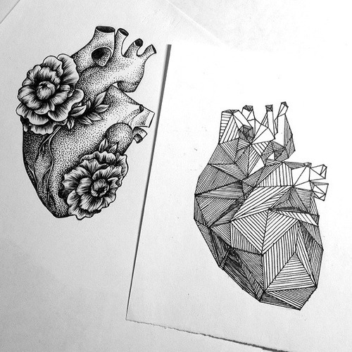 500x500 Tumblr Heart Drawing - Heart Art Drawing