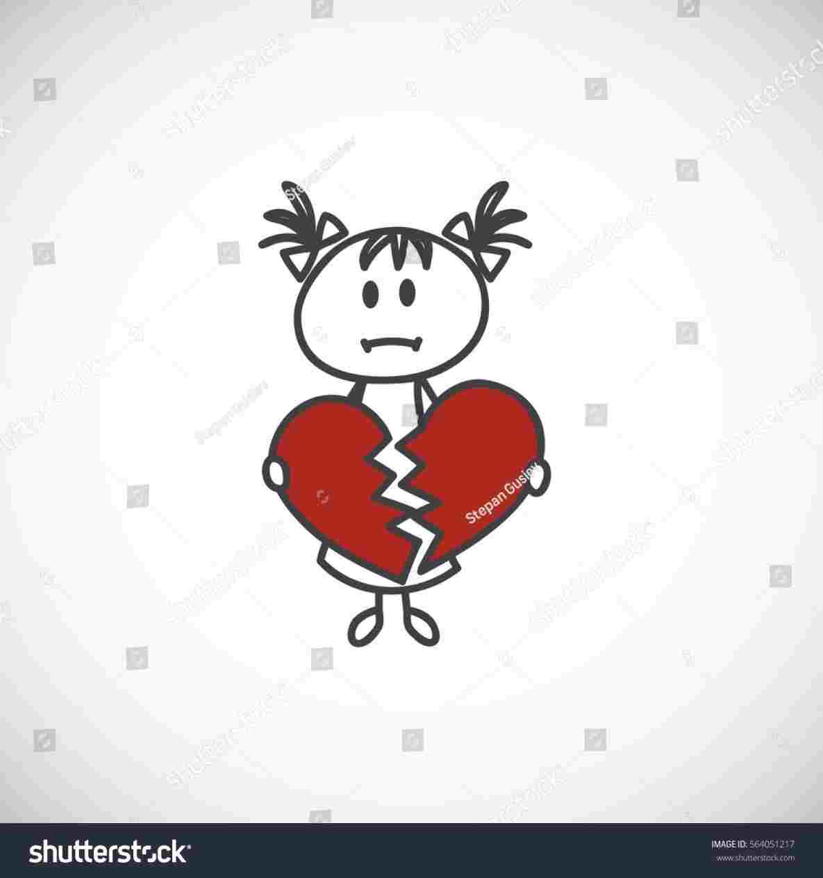 1185x1264 Broken Heart Sad Cartoon Drawings - Heart Cartoon Drawing