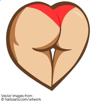 335x355 Download Butt Cartoon Shaped As Heart - Heart Cartoon Drawing